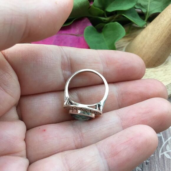 Rainbow Topaz Solid Sterling Silver Ring Size 6 - Picture 8 of 10